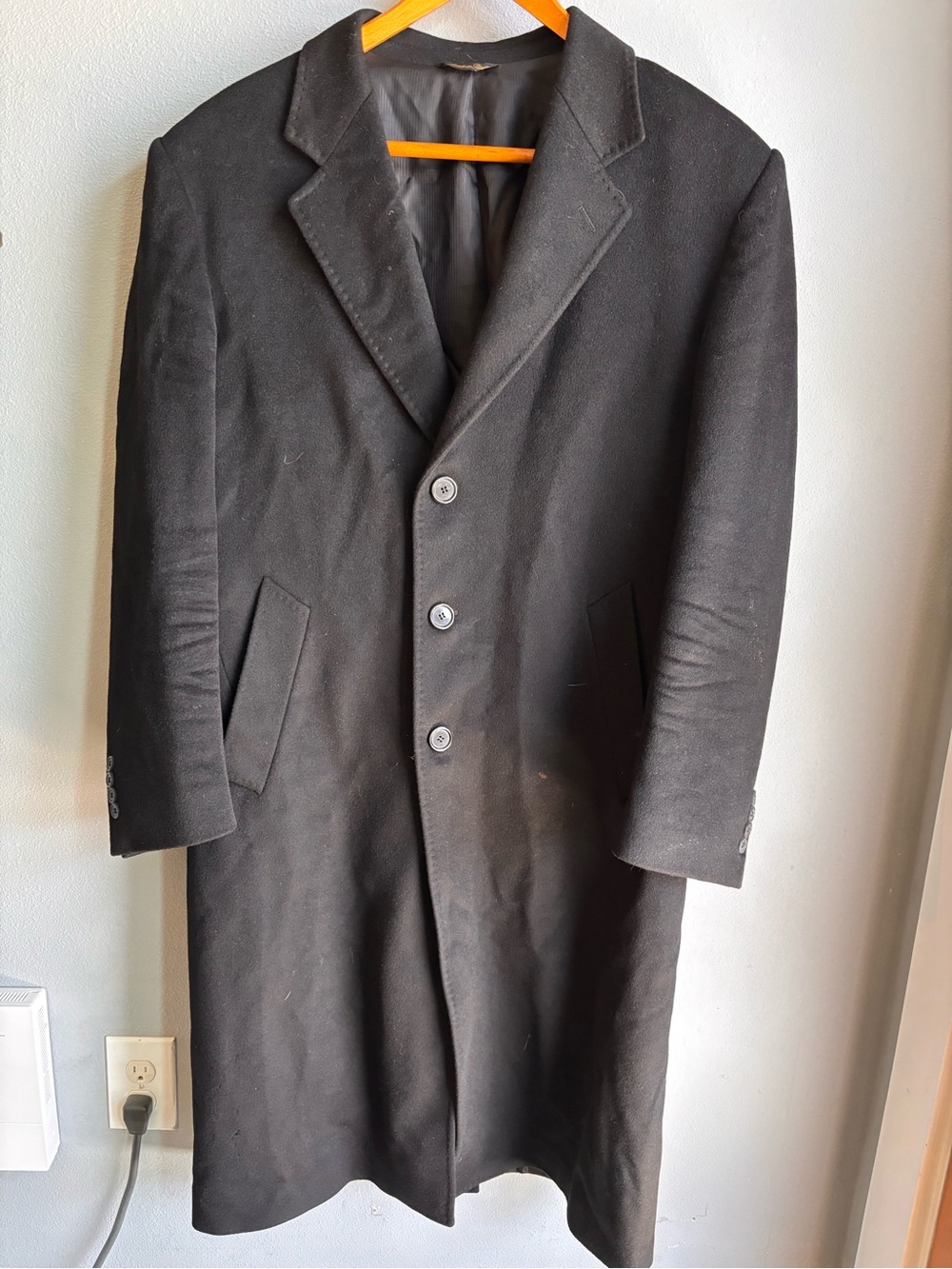 Giorgio Balestro 100% Italian Cashmere Black Overcoat – Made in Italy